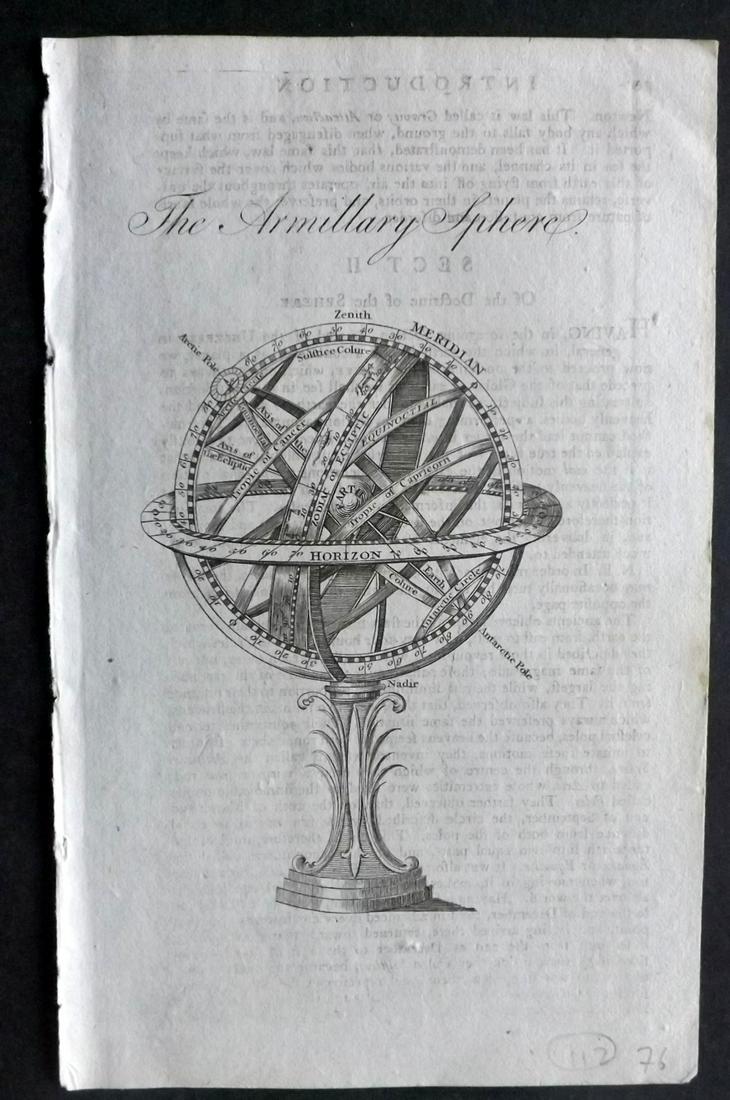 Lochhead (Pub) 1811 Astronomy Print. Armillary Sphere (1 of 2)