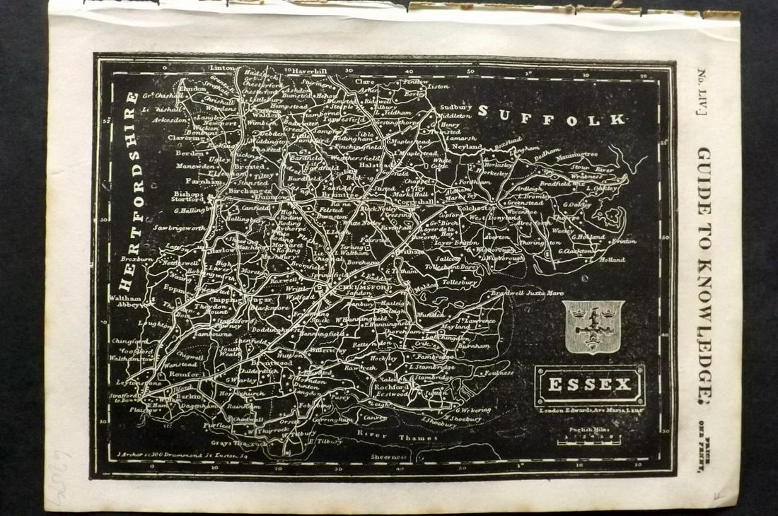 Pinnock & Archer 1833 British Map. Essex (1 of 2)