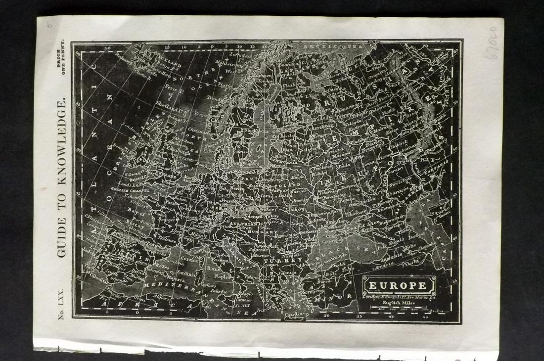 Pinnock & Archer 1833 Map. Europe (1 of 2)