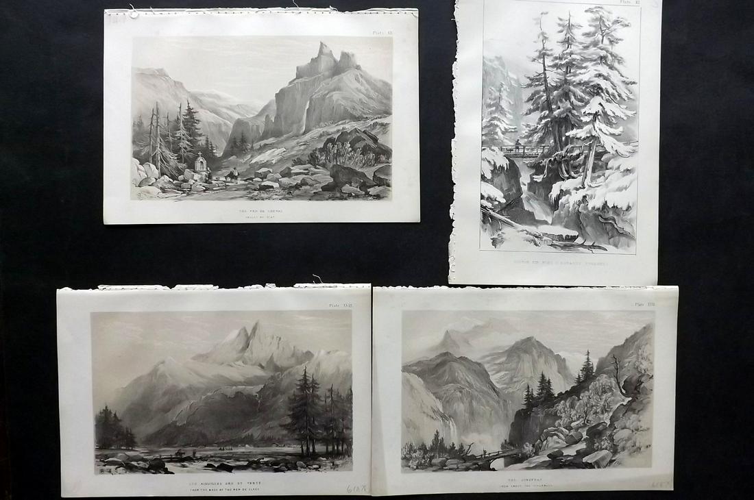 Barnard, George 1865 Lot of 4. Alps, France Switzerland (1 of 2)