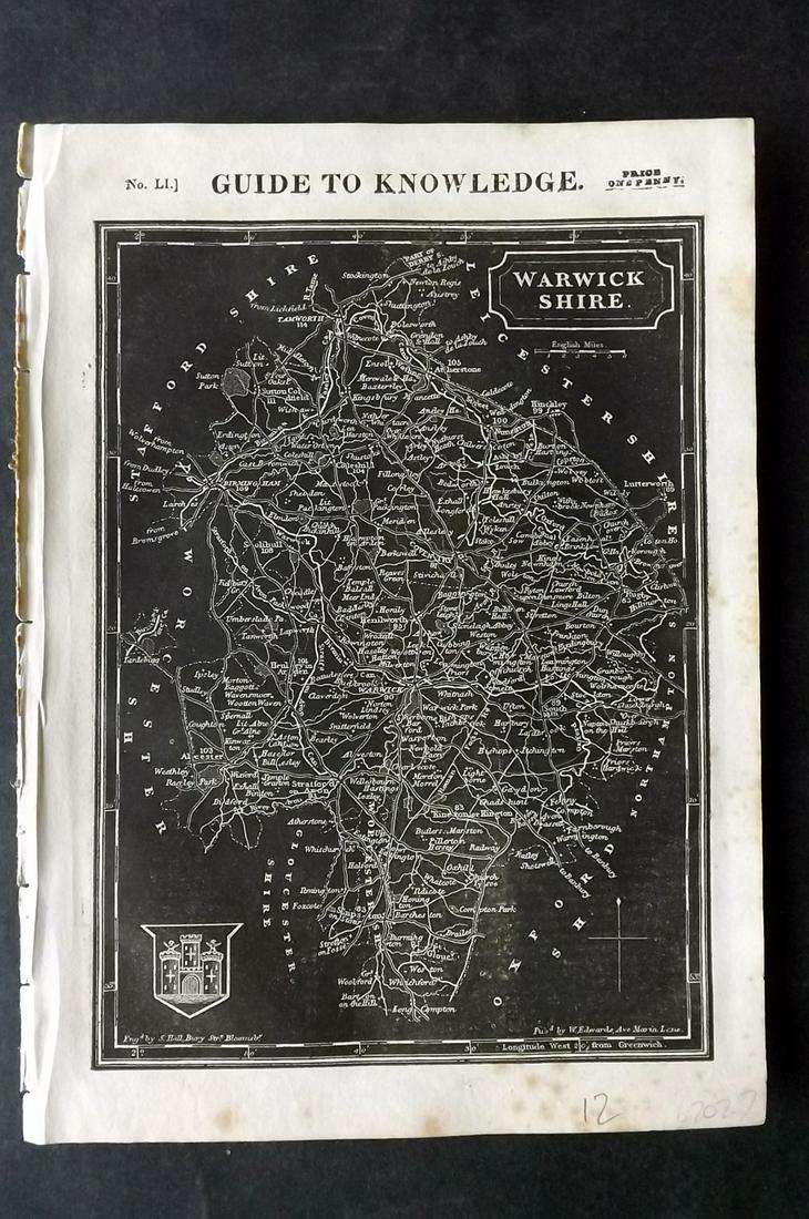 Pinnock & Archer 1833 British Map. Warwickshire (1 of 2)