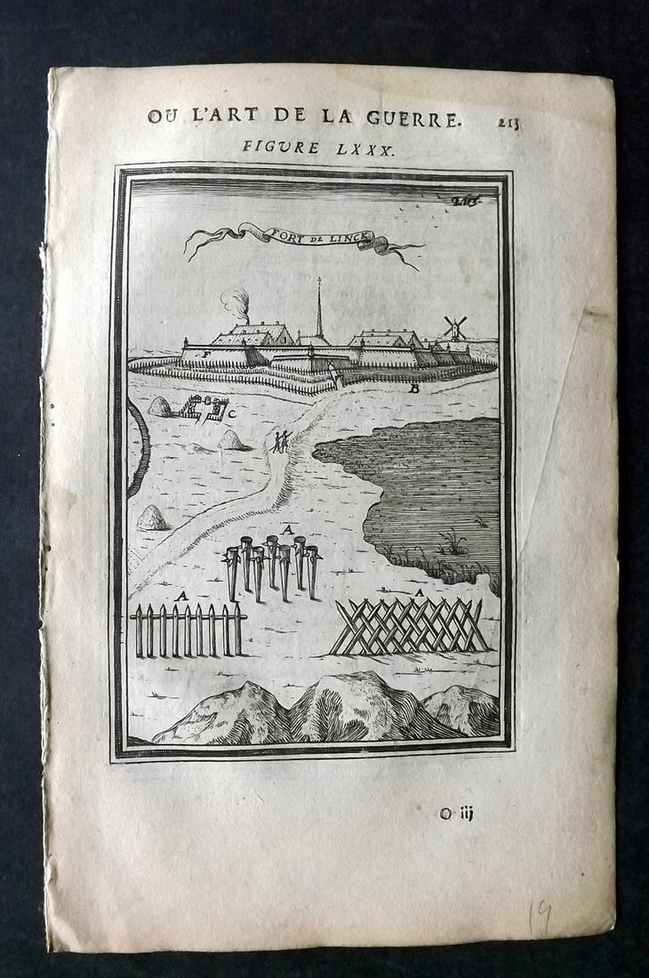 Mallet, Alain 1685 Print. Fort de Linck, Liege, Belgium (1 of 1)