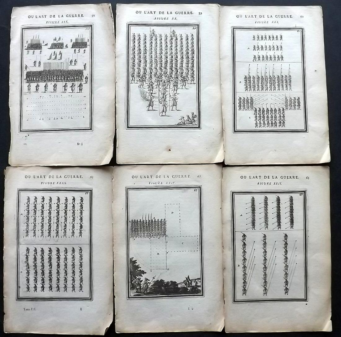 Mallet, Alain 1685 Lot of 6 Art of War Military Prints (1 of 2)