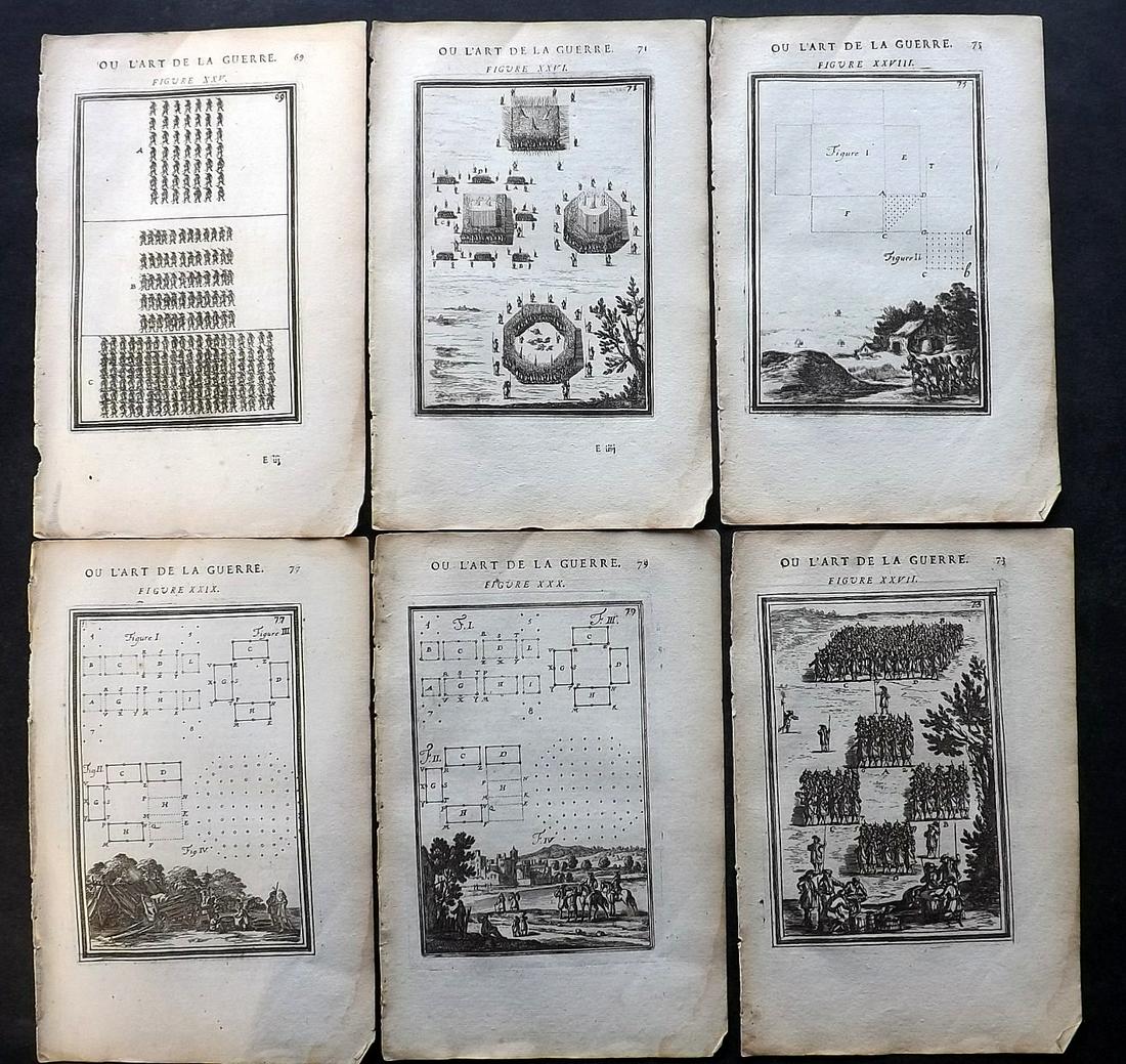 Mallet, Alain 1685 Lot of 6 Art of War Military Prints (1 of 2)