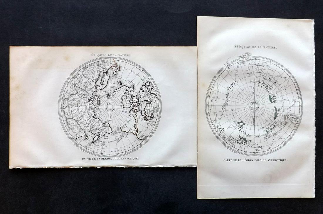 Buffon & Tardieu 1853 Pair of Maps. Polar Regions (1 of 2)