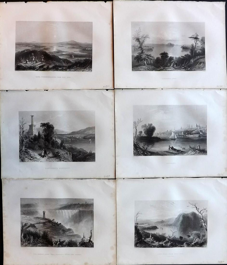 Bartlett, William C1840 Lot of 6 USA Views (1 of 2)
