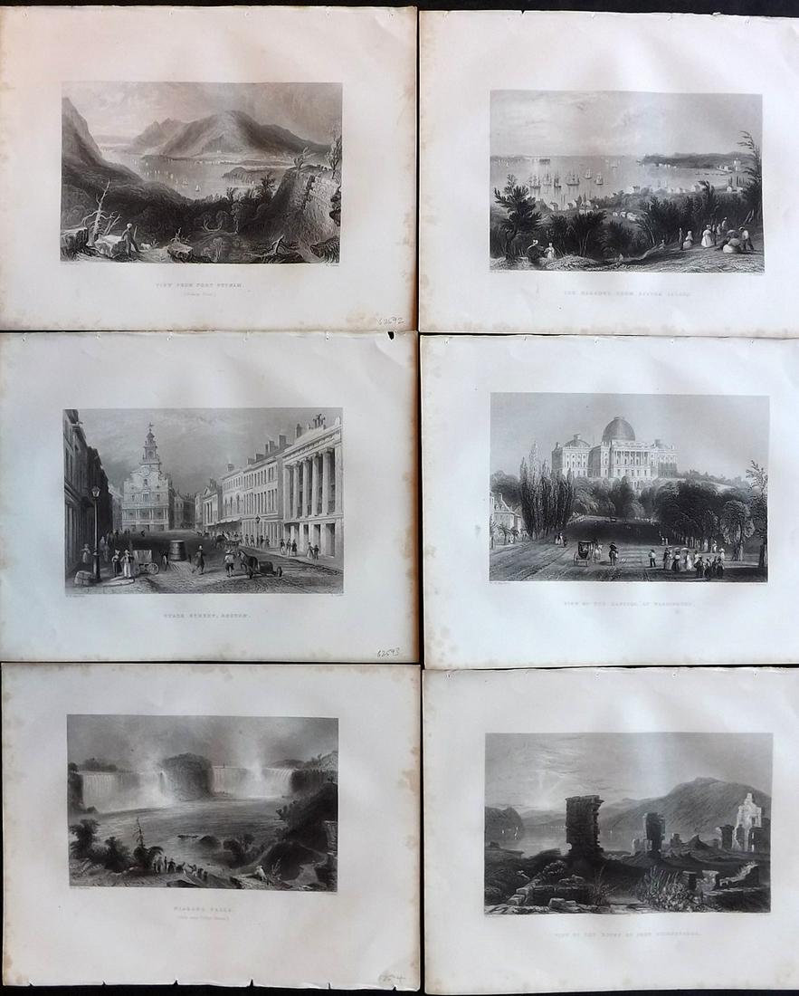 Bartlett, William C1840 Lot of 6 USA Views (1 of 2)