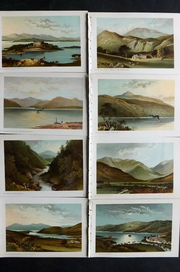 Nelson (Pub) 1896 Lot of 8 Scotland Views: Chromolithographs Published 1896, by T. Nelson and Sons, London for "Souvenir of Scotland..." Paper Size: 6 x 3.5 inch (15 x 9.5cm) Good Condition