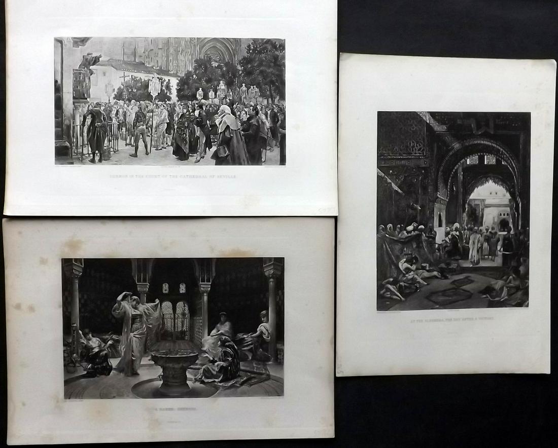 Read, J. E. 1888 Lot of 3 Folio Prints of Spain (1 of 2)