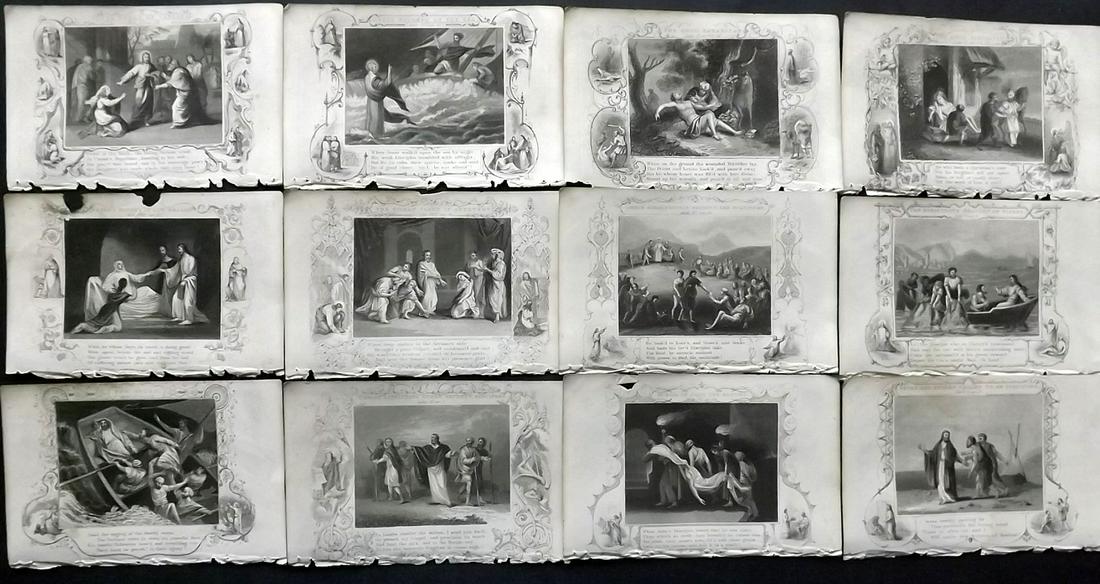 Fletcher, Alexander 1853 Lot of 12 Religious Prints (1 of 2)
