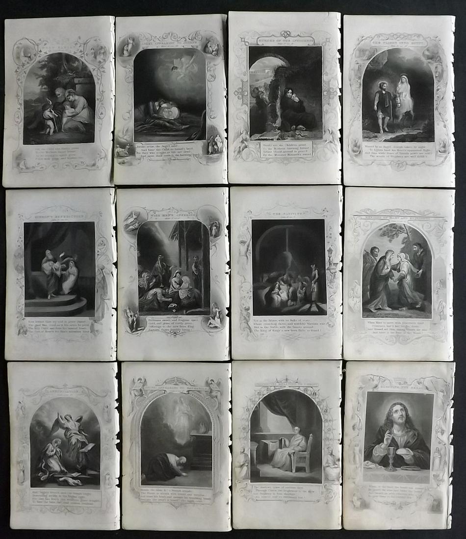 Fletcher, Alexander 1853 Lot of 12 Religious Prints (1 of 2)