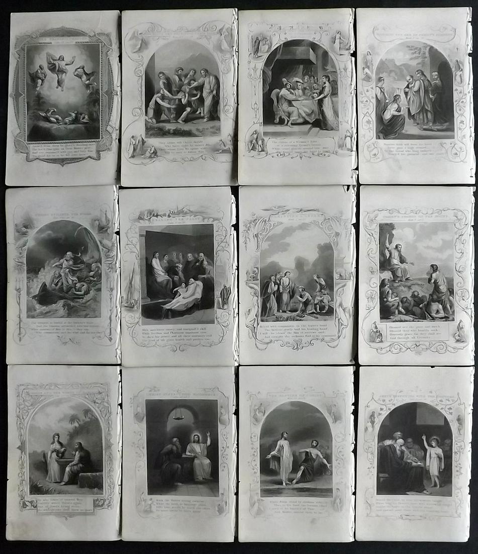 Fletcher, Alexander 1853 Lot of 12 Religious Prints (1 of 2)