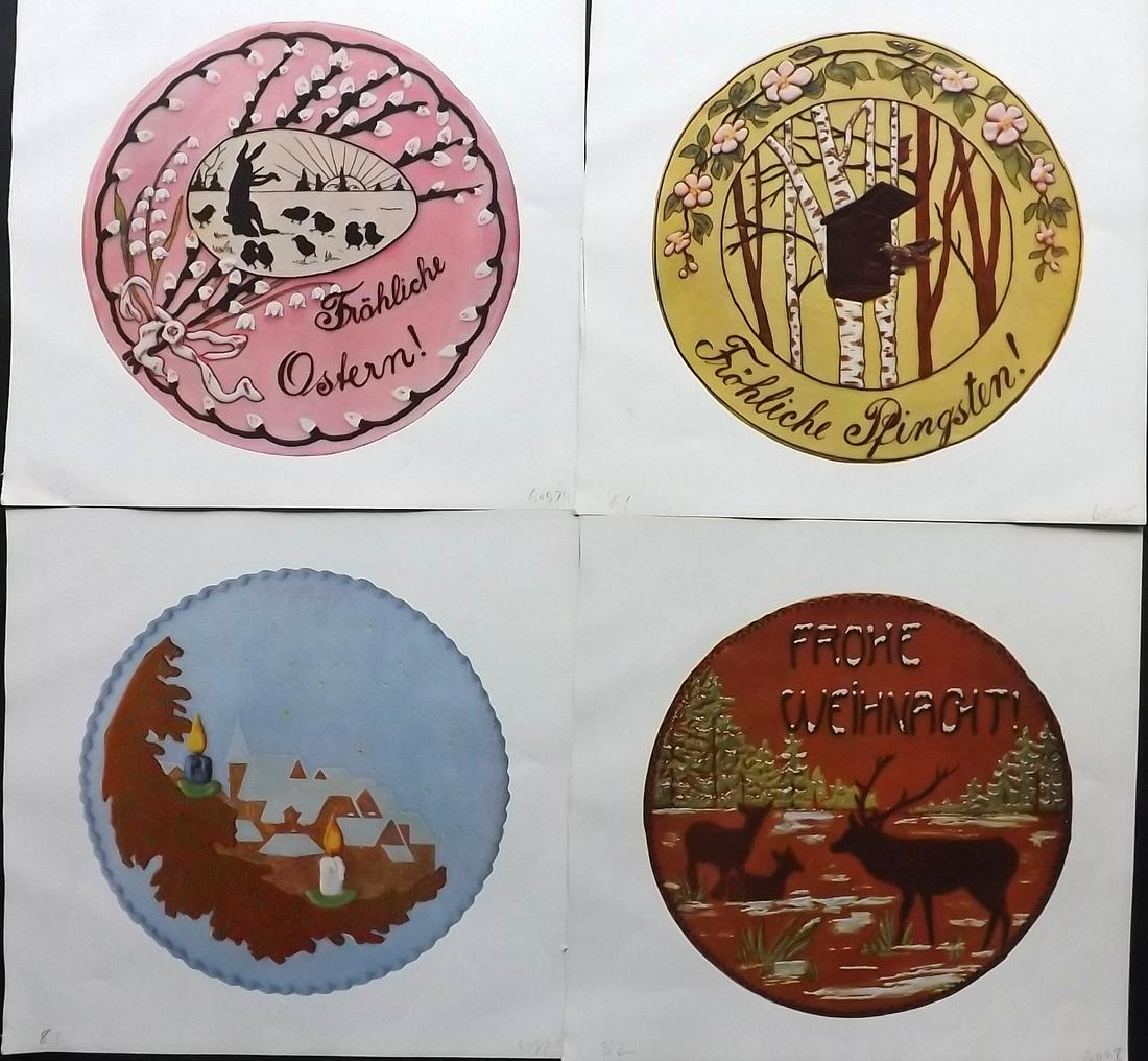 Weber, Johannes 1923 Lot of 4 Food Prints. Cakes (1 of 2)