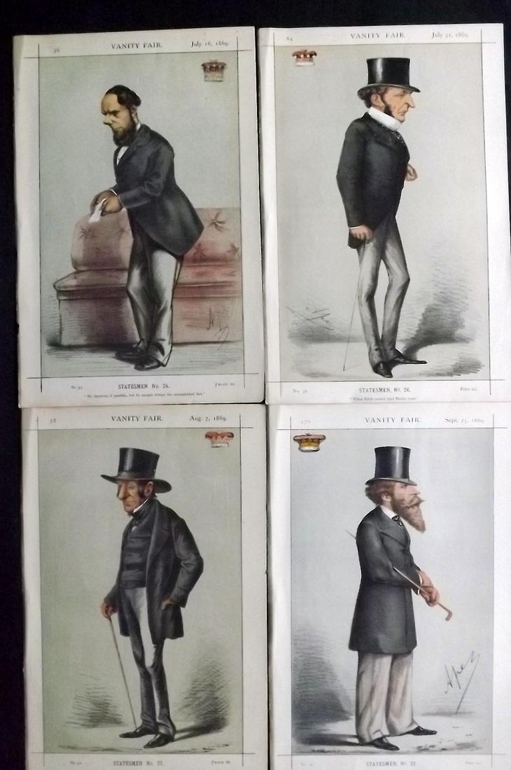 Vanity Fair Prints 1869 Lot of 4 Spy etc Cartoons (1 of 2)