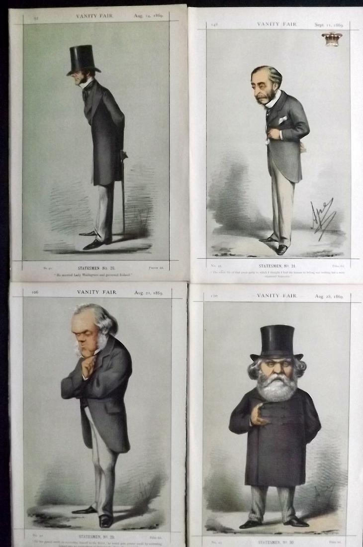 Vanity Fair Prints 1869 Lot of 4 Spy etc Cartoons (1 of 2)