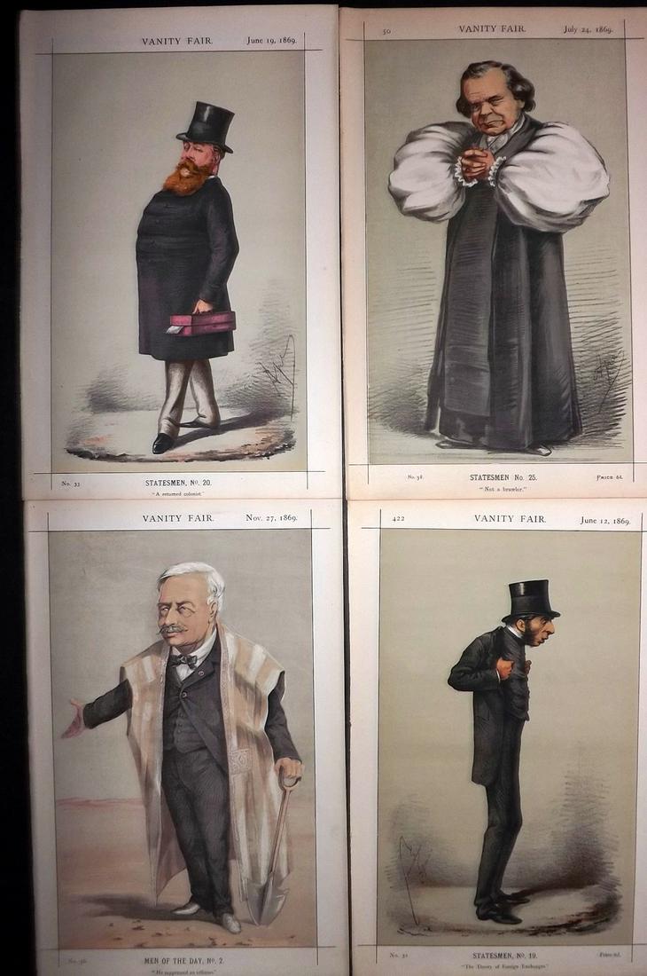 Vanity Fair Prints 1869 Lot of 4 Spy etc Cartoons (1 of 2)