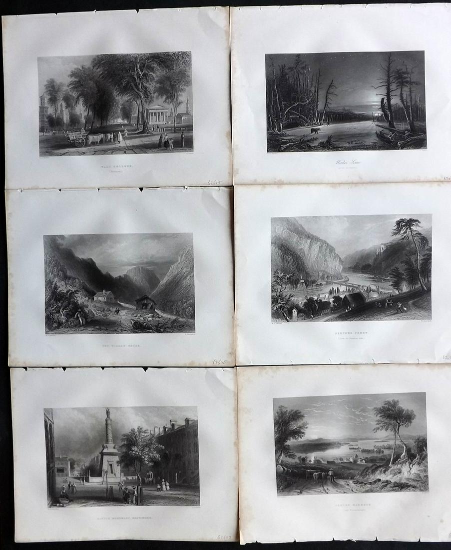 Bartlett, William C1840 Lot of 6 USA Views (1 of 2)