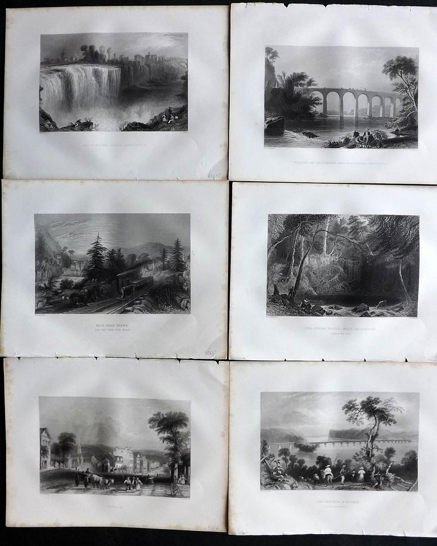 Bartlett, William C1840 Lot of 6 USA Views (1 of 2)