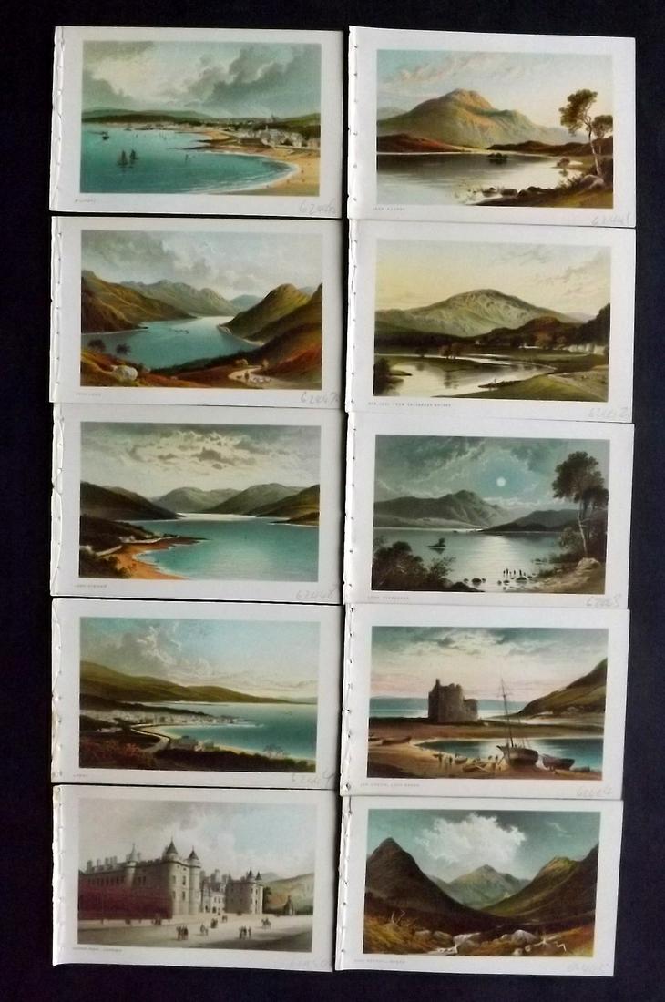 Nelson (Pub) 1896 Lot of 10 Scotland Views: Chromolithographs Published 1896, by T. Nelson and Sons, London for "Souvenir of Scotland..." Paper Size: 6 x 3.5 inch (15 x 9.5cm) Good Condition
