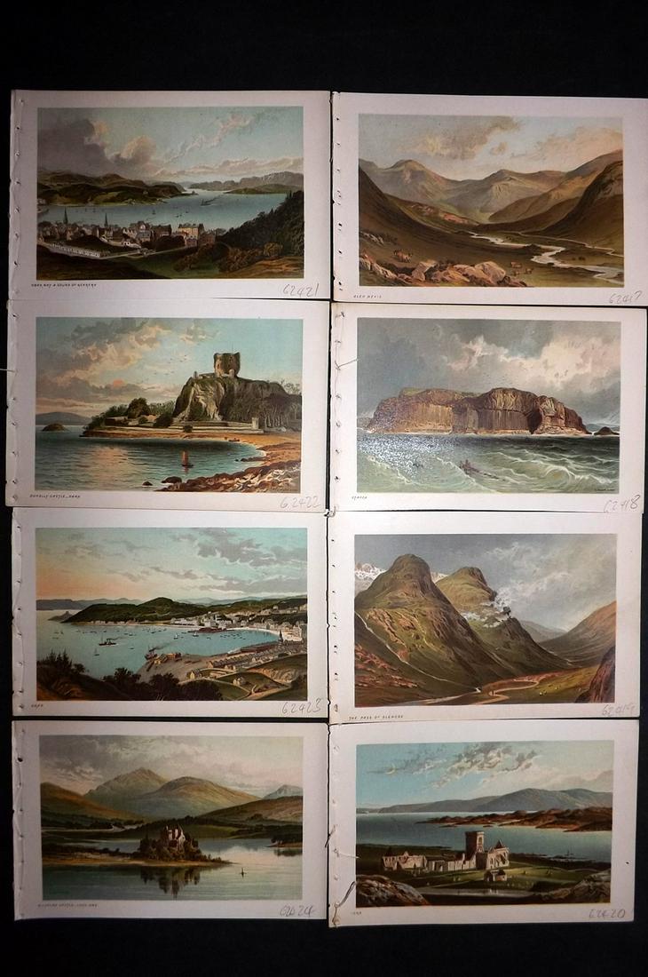 Nelson (Pub) 1896 Lot of 8 Scotland Views: Chromolithographs Published 1896, by T. Nelson and Sons, London for "Souvenir of Scotland..." Paper Size: 6 x 3.5 inch (15 x 9.5cm) Good Condition