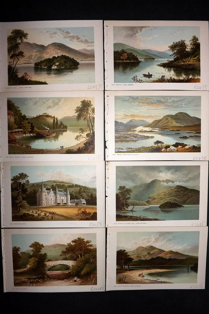 Nelson (Pub) 1896 Lot of 8 Scotland Views: Chromolithographs Published 1896, by T. Nelson and Sons, London for "Souvenir of Scotland..." Paper Size: 6 x 3.5 inch (15 x 9.5cm) Good Condition