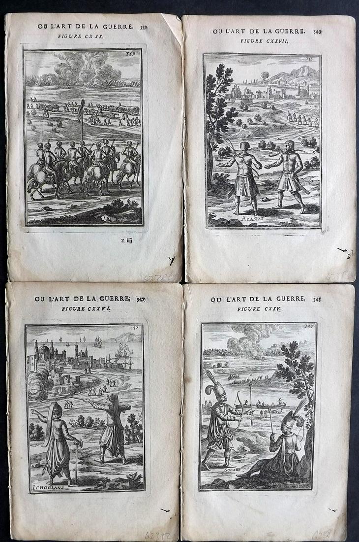 Mallet, Alain 1685 Lot of 4 Military Prints - Turkey (1 of 2)