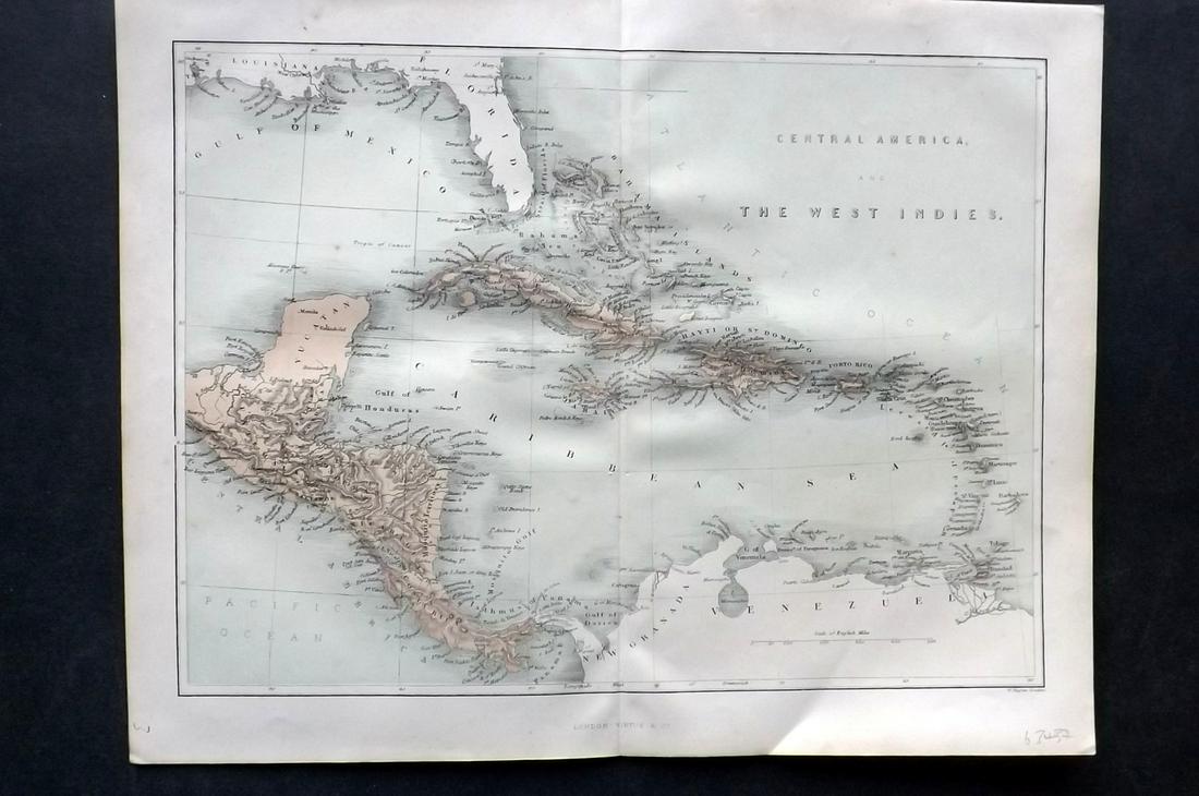 Hughes, William C1865 Map. Central America/West Indies (1 of 2)