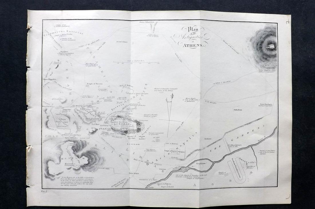 National Encyclopedia C1875 Map of Athens, Greece (1 of 2)
