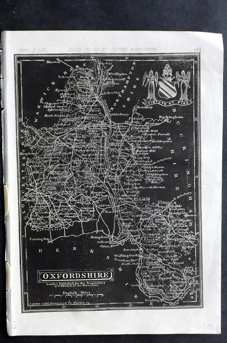 Pinnock & Archer 1833 British Map. Oxfordshire (1 of 2)