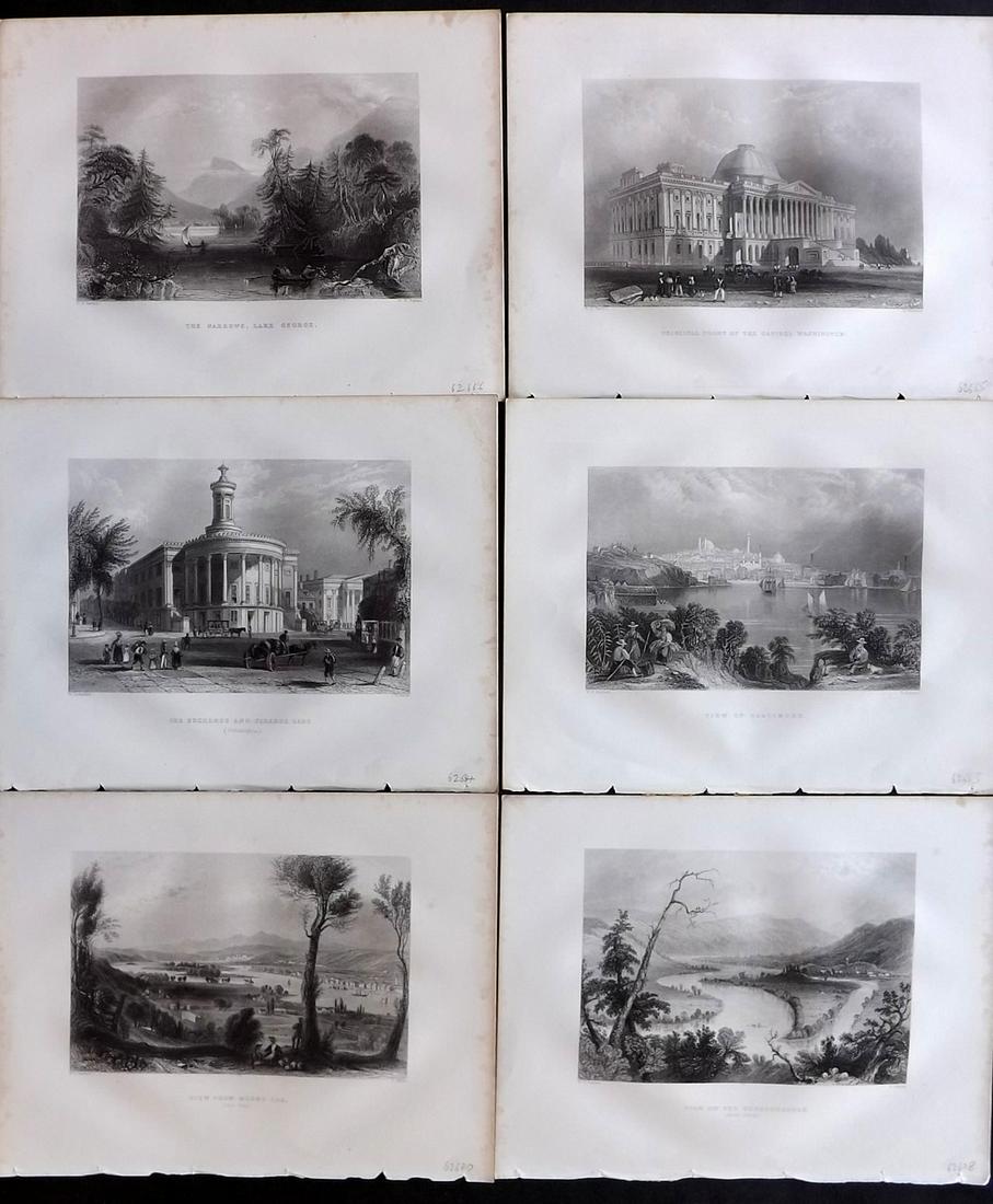 Bartlett, William C1840 Lot of 6 USA Views (1 of 2)