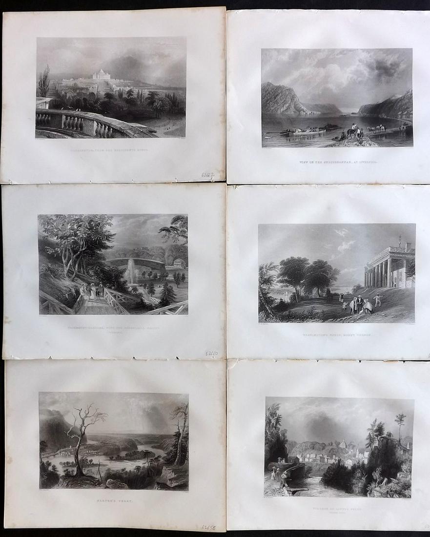 Bartlett, William C1840 Lot of 6 USA Views (1 of 2)