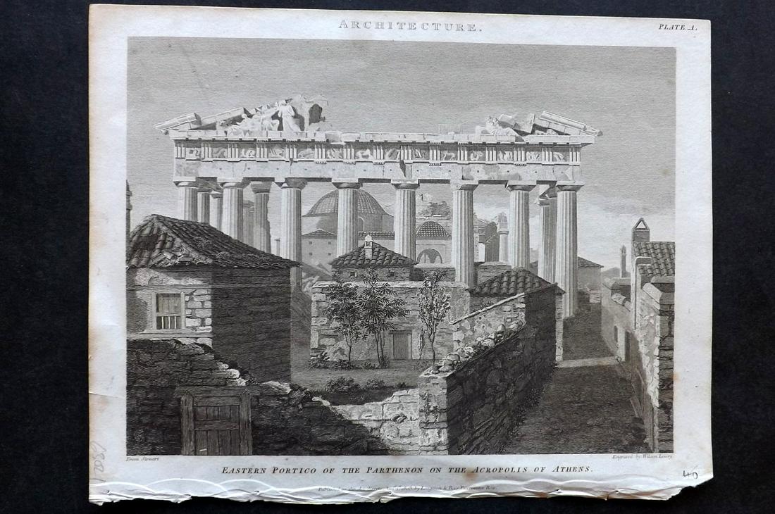 Rees, Abraham 1820 Print. Acropolis at Athens, Greece (1 of 2)