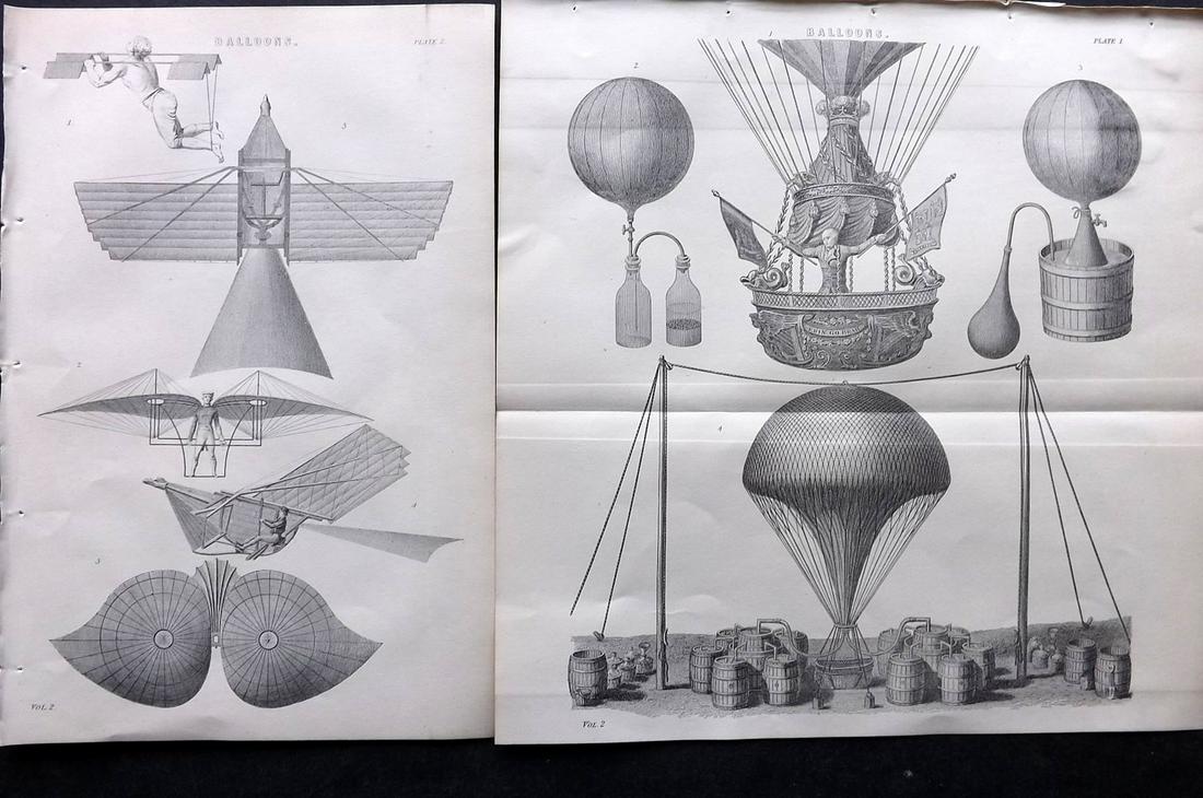 National Encyclopedia C1875 Pair of Balloon Prints (1 of 2)