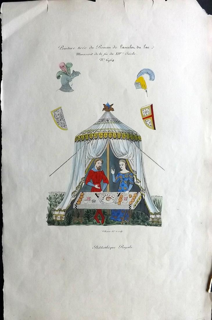 Willemin Monuments Francais 1839 Folio HCol Print: Folio Etching 1839, Paris "Monuments Francais..." by Nicholas Xavier Willemin. Very fine hand colour as issued. Paper Size: 17.5 x 11 inch (45 x 28cm) Approx. Good Condition overall