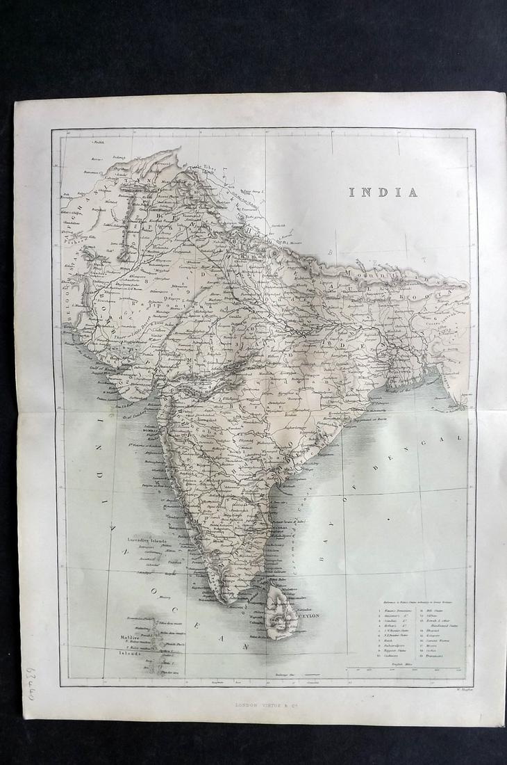 Hughes, William C1865 Antique Map. India (1 of 2)