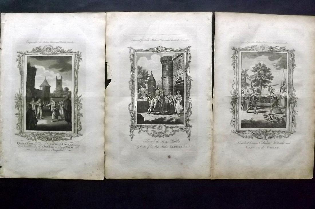 Burlington, Charles 1779 Lot of 3 Folio Historical: Folio Copper Plates Published 1779 by J. Cooke, London for "The Modern Universal British Traveller or, a New, Complete, and Accurate tour Through England, Wales, Scotland, and the Neighbouring Islands