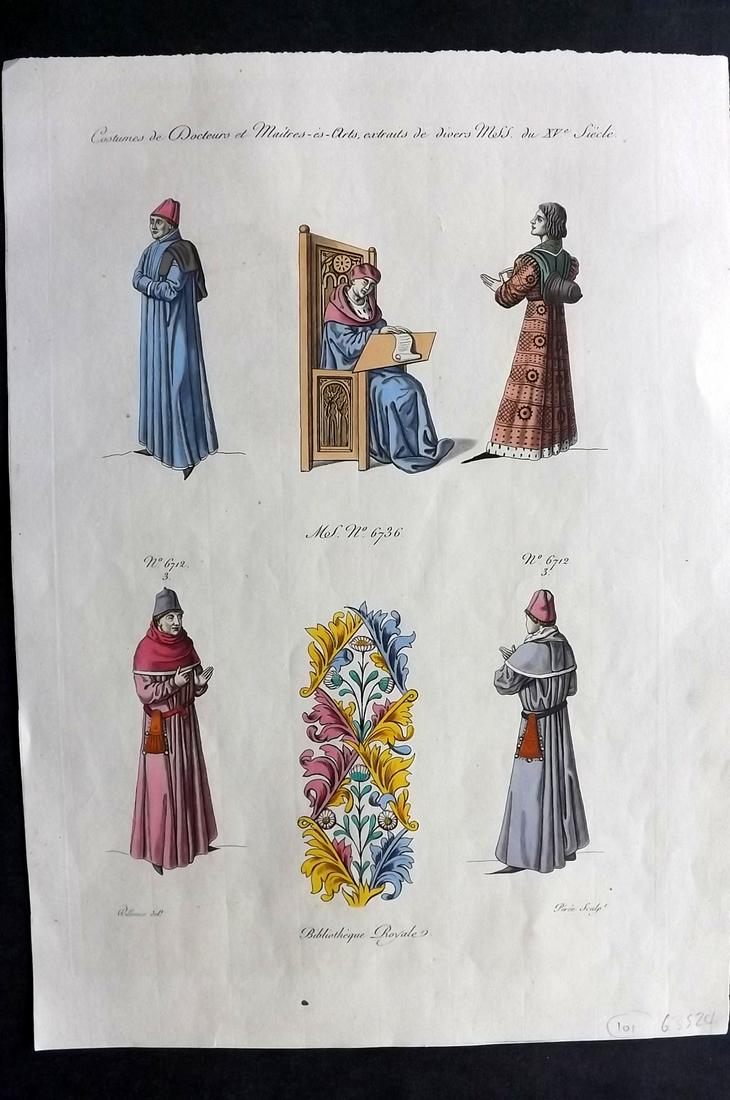 Willemin Monuments Francais 1839 Folio HCol Print: Folio Etching 1839, Paris "Monuments Francais..." by Nicholas Xavier Willemin. Very fine hand colour as issued. Paper Size: 14.5 x 10 inch (37 x 25cm) Approx. Good Condition overall