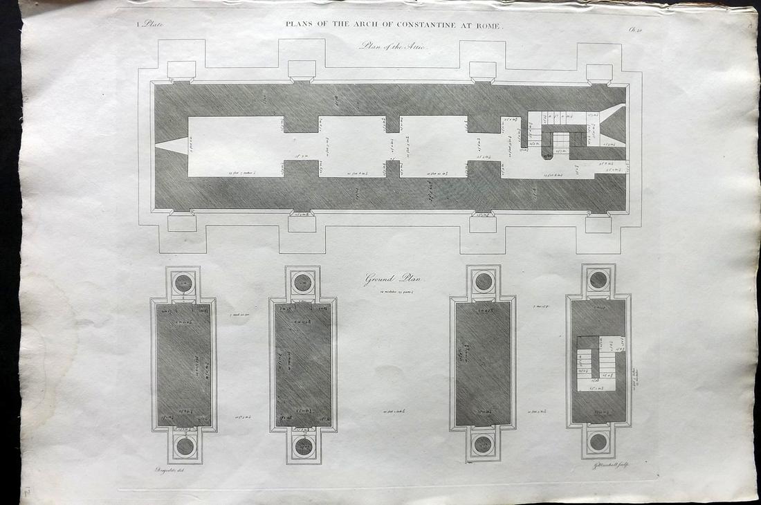 Desgodetz, Antoine 1795 LG Rome Architecture Plan 20-1 (1 of 2)