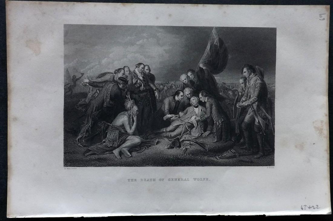Hume, David C1865 Print. Death of Gen. Wolfe, Canada (1 of 2)