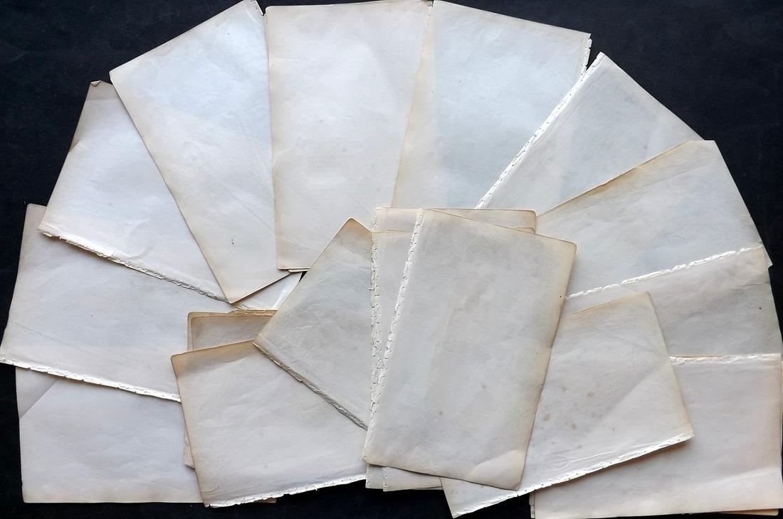 Old Paper, Bookbinding C1860 Lot of 27 Stock Sheets (1 of 2)