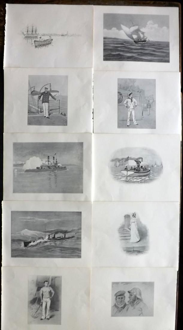 Barnes & Zogbaum 1898 Lot of 10 Folio USA Maritime (1 of 2)