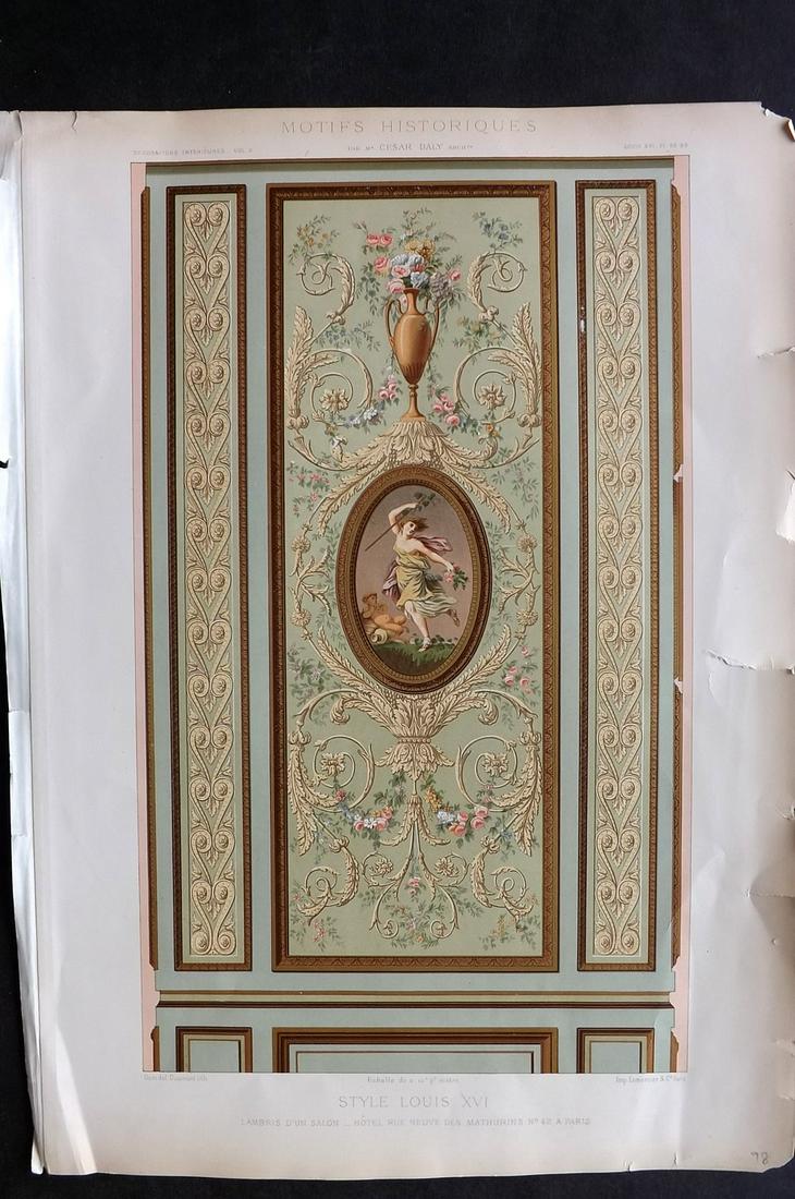 Daly, Cesar 1881 LG Print. Louis XVI Interior (1 of 2)