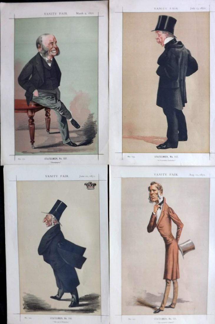 Vanity Fair Prints 1872 Lot of 4 Spy etc Cartoons (1 of 2)