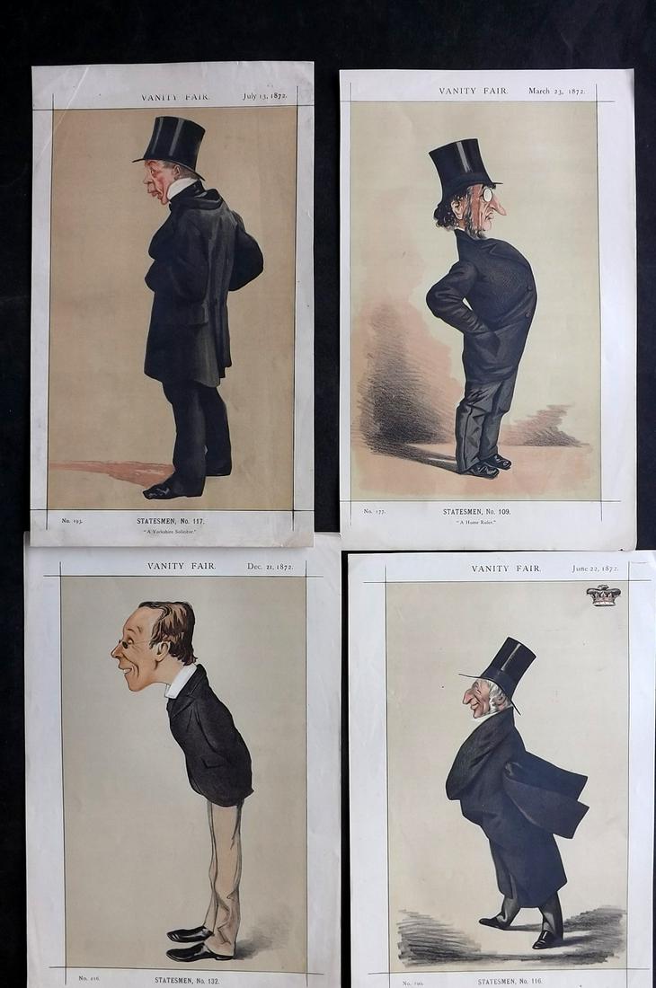 Vanity Fair Prints 1872 Lot of 4 Spy etc Cartoons (1 of 2)