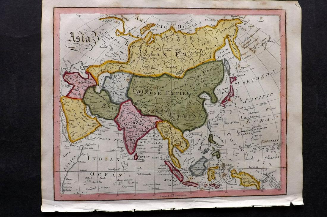 Barclay, James C1800 Hand Col Map. Asia Continent (1 of 2)