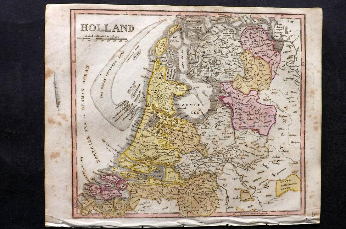 Barclay, James C1800 Hand Col Map. Holland (1 of 2)
