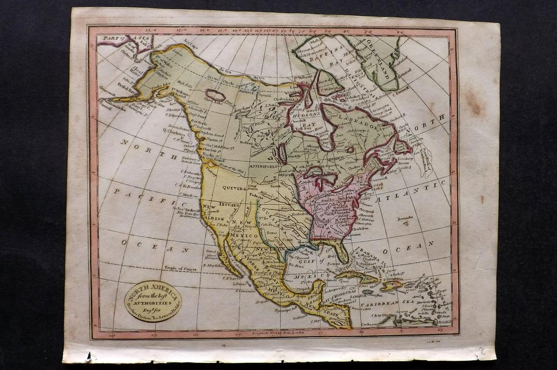 Barclay, James C1800 Hand Col Map. North America. Rare (1 of 2)