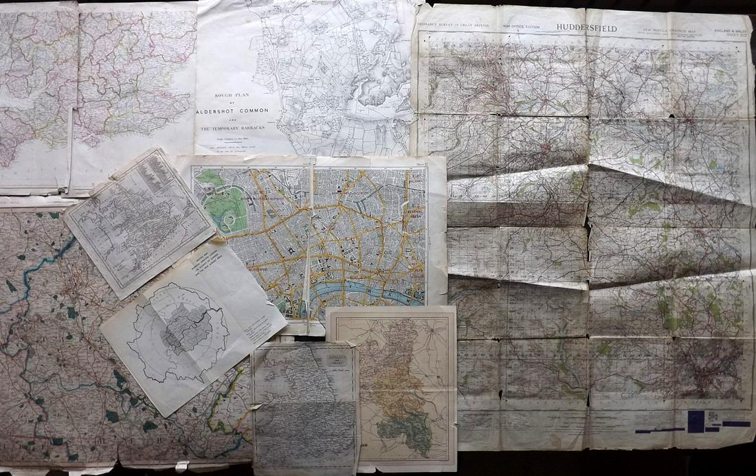 British Maps 19th Cent. Mixed Lot of 9 (1 of 2)