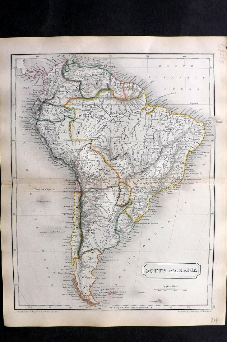 Butler, Samuel 1842 Antique Map. South America (1 of 2)