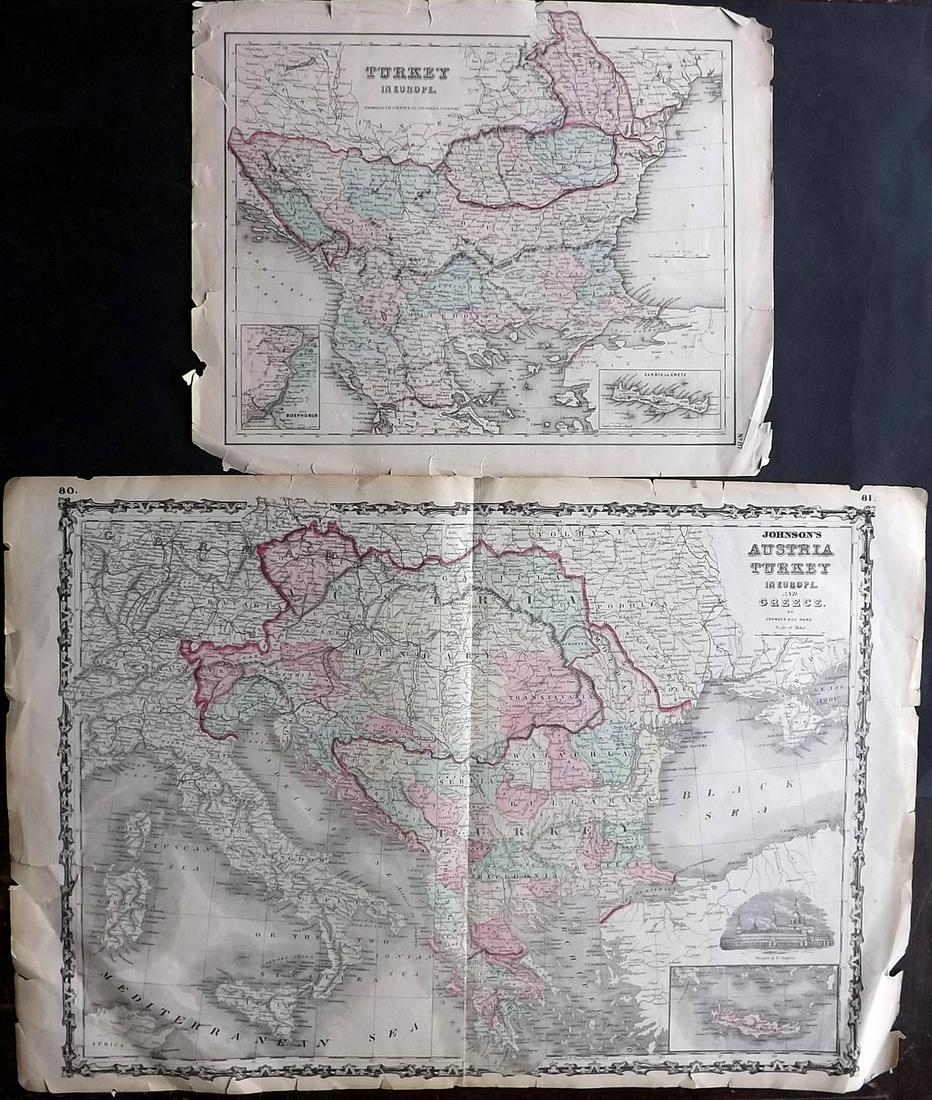 Colton & Johnson C1870 Pair of Large Maps of Turkey (1 of 2)